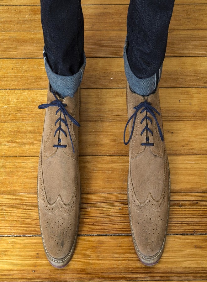 Benchmark Basics Navy Blue 33" Round Waxed Cotton Shoelaces | 2mm (5/64”) Width (33 Inches, Navy Blue) - Image 4